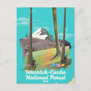 Postal Poster de vacaciones de Wasatch Cache National For