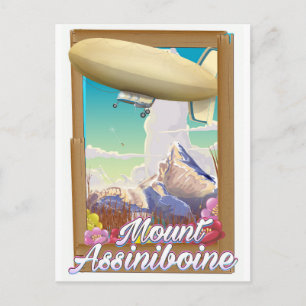 Postal Póster de vacaciones del dirigible del Monte Assin