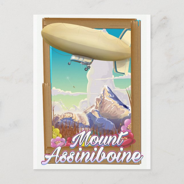 Postal Póster de vacaciones del dirigible del Monte Assin (Anverso)