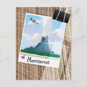 Postal Poster de vacaciones del volcán Montserrat.