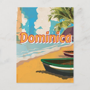 Postal Poster de vacaciones Dominica Vintage
