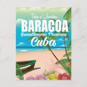 Postal Póster de vacaciones en la playa Baracoa Guantánam