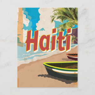 Postal Poster de vacaciones Haití Vintage