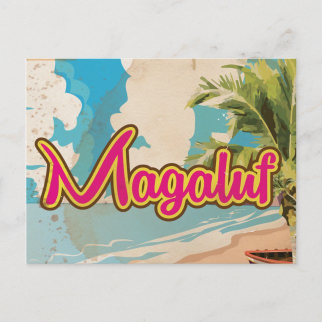 Postal Poster de vacaciones Magaluf Vintage (Anverso)