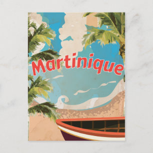 Postal Poster de vacaciones Martinique Vintage