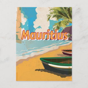 Postal Poster de vacaciones Mauricio Vintage