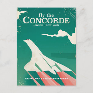 Postal Póster de vacaciones vintage de Concorde