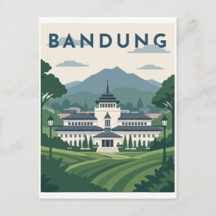 Postal Póster de viaje a Bandung Indonesia