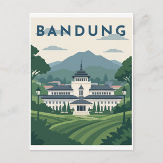 Postal Póster de viaje a Bandung Indonesia