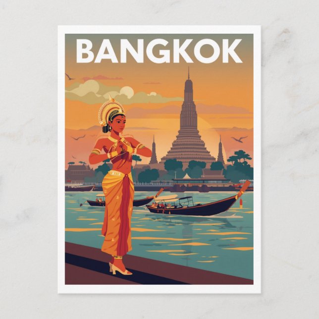 Postal Póster de viaje a Bangkok (Anverso)