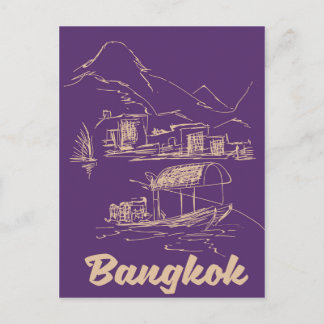 Postal Póster de viaje a Bangkok, Tailandia