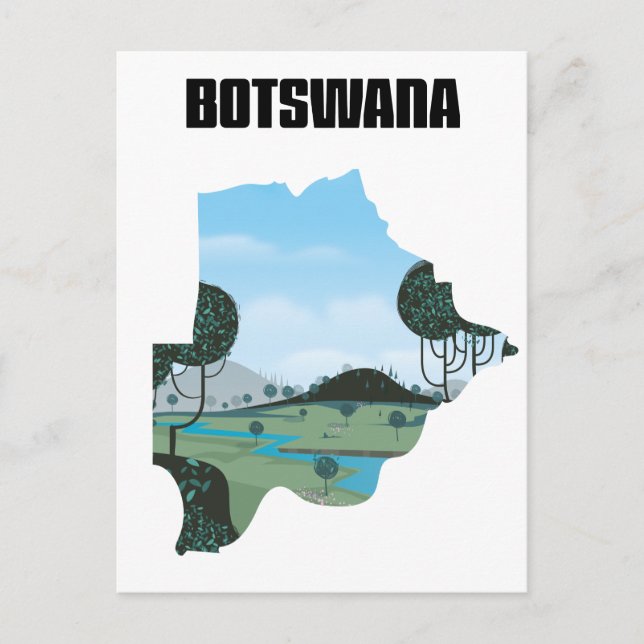 Postal Póster de viaje a Botsuana (Anverso)