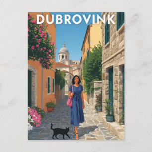 Postal Póster de viaje a Dubrovnik Croacia