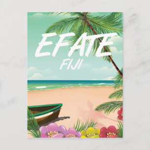 Postal Póster de viaje a Efate Fiji Pacífico
