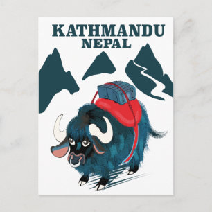 Postal Póster de viaje a Katmandú Nepal