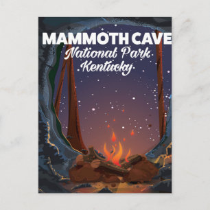 Postal Póster de viaje a la cueva Mammoth de Kentucky