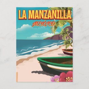 Postal Póster de viaje a La Manzanilla México