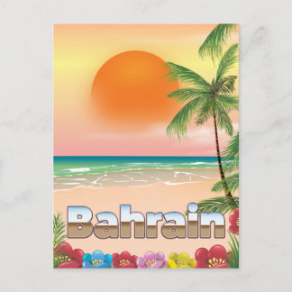 Postal Póster de viaje a la playa de Baréin