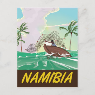 Postal Póster de viaje a la playa de Namibia