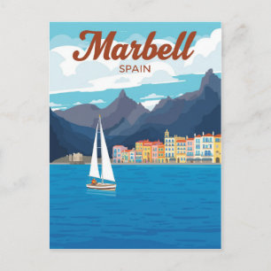 Postal Póster de viaje a Marbella España