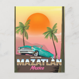 Postal Póster de viaje a Mazatlán México