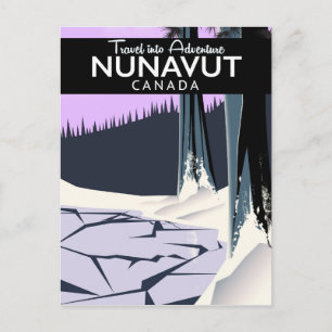Postal Póster de viaje a Nunavut Canadá