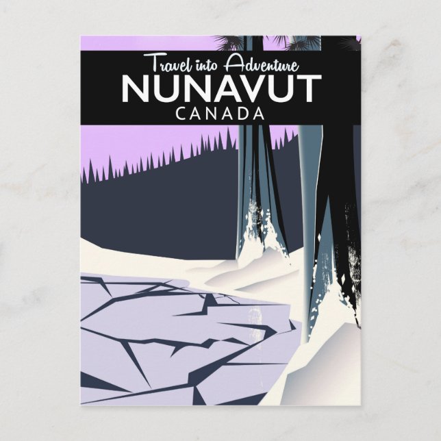 Postal Póster de viaje a Nunavut Canadá (Anverso)