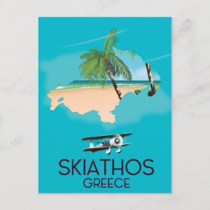 Postal Póster de viaje a Skiathos Grecia