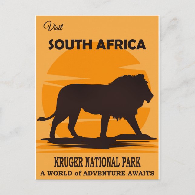 Postal Póster de viaje a Sudáfrica (Anverso)