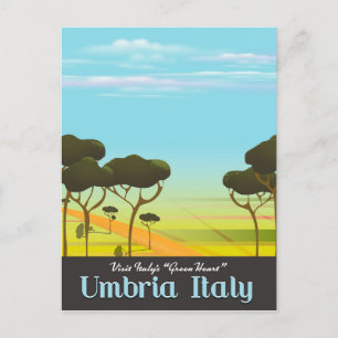 Postal Póster de viaje a Umbría Italia