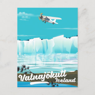 Postal Póster de viaje a Vatnajökull islandia
