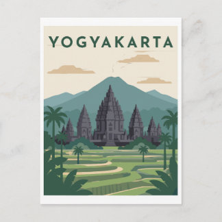 Postal Póster de viaje a Yogyakarta Indonesia