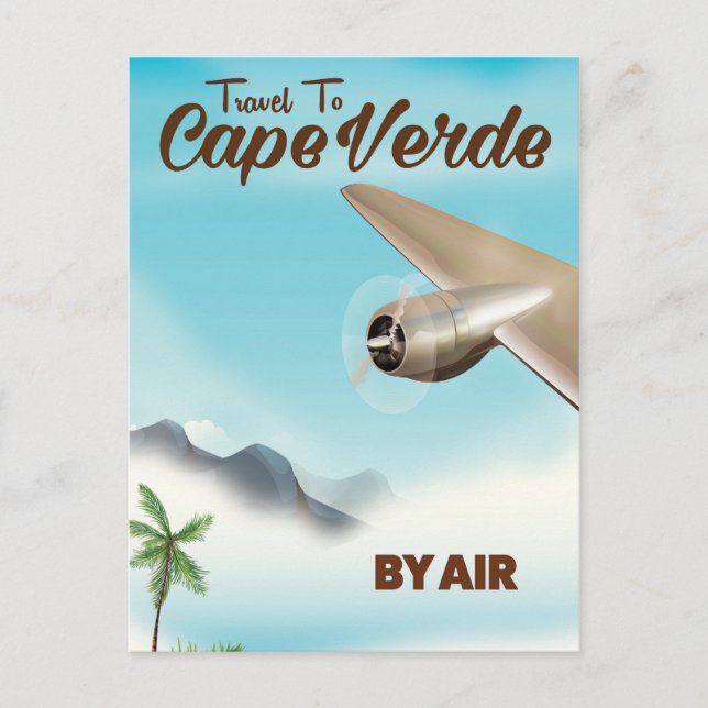 Postal Póster de viaje aéreo de Cabo Verde (Anverso)