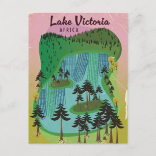 Postal Póster de viaje africano del lago Victoria