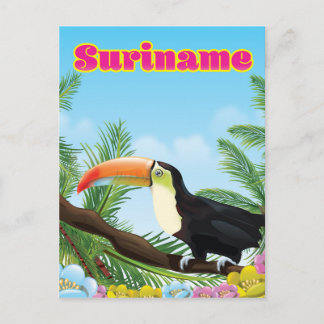 Postal Póster de viaje al paraíso sudamericano de Surinam