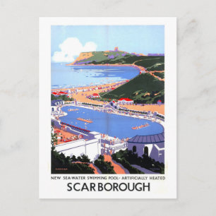 Postal Póster de viaje antiguo de Scarborough Inglaterra