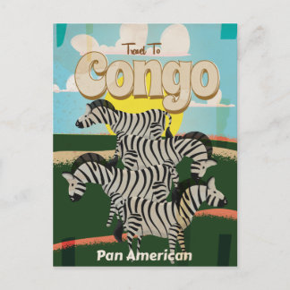 Postal Póster de viaje antiguo del Congo.