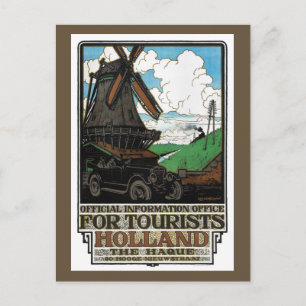 Postal Póster de viaje antiguo restaurado Holanda Países