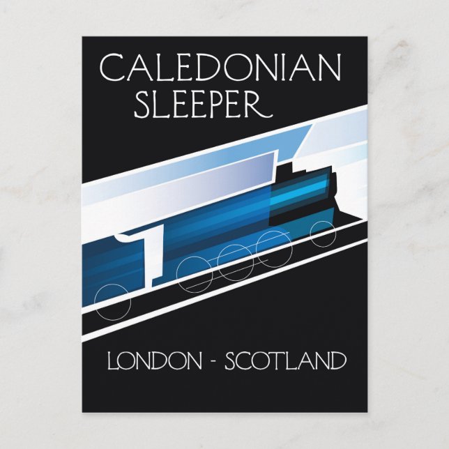 Postal Póster de viaje Caledonian Sleeper Londres Escocia (Anverso)