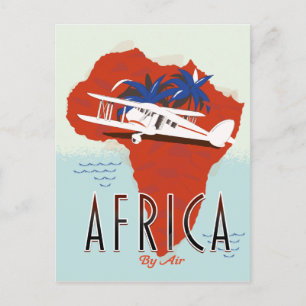 Postal Póster de viaje de África en avión