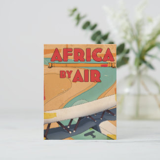Postal Póster de viaje de África en avión