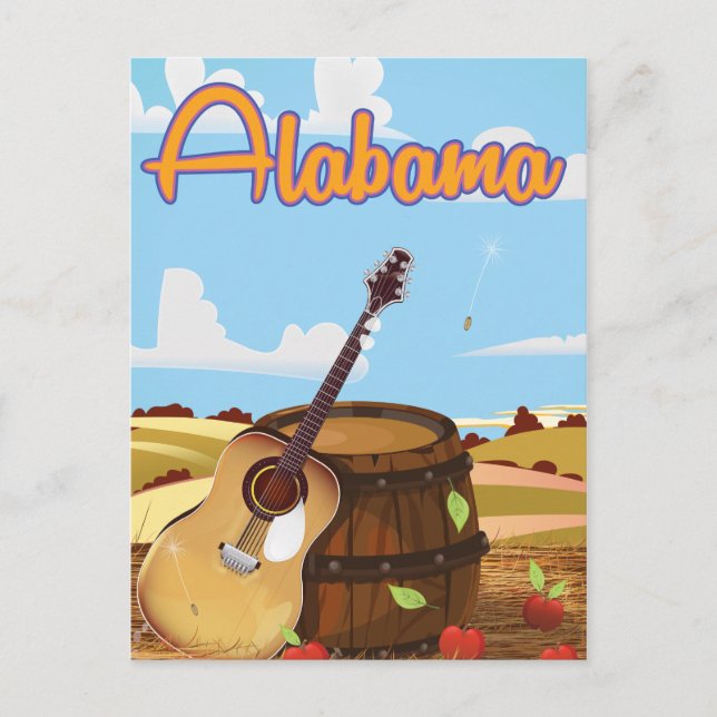 Postal Poster de viaje de Alabama (Anverso)