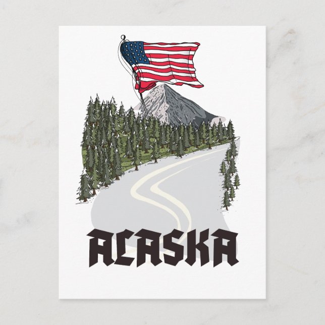 Postal Póster de viaje de Alaska (Anverso)