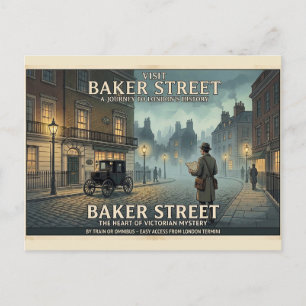 Postal Póster de viaje de Baker Street Londres Vintage