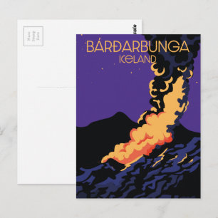 Postal Póster de viaje de Bárðarbunga, Islandia.