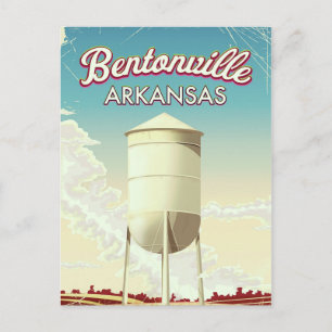 Postal Póster de viaje de Bentonville, Arkansas.