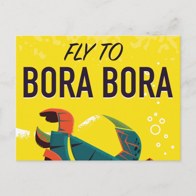 Postal Poster de viaje de Bora Bora (Anverso)