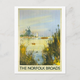 Postal Póster de viaje de Broads antiguos en Inglaterra