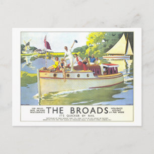 Postal Póster de viaje de Broads antiguos en Inglaterra