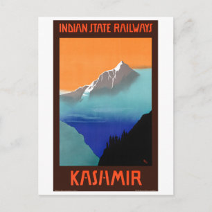 Postal Poster de viaje de Cachemira India restaurado